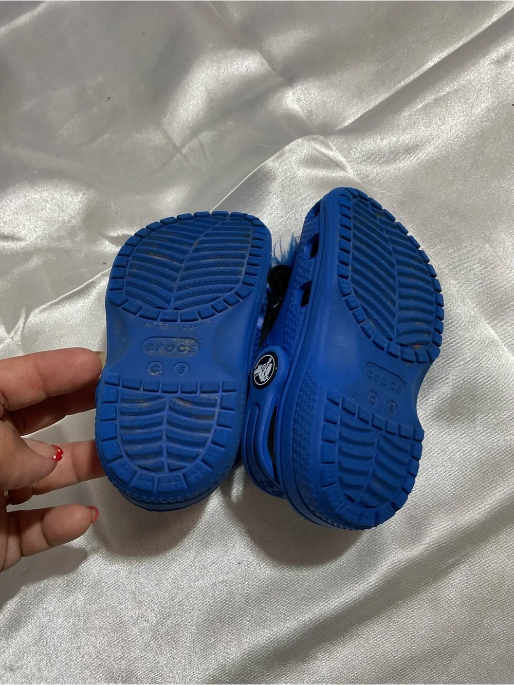 CROCS Kids Blue Fuzzy Monster Clogs